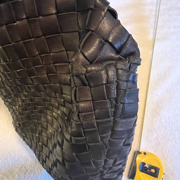 Falor falorni $995 black leather woven hobo shoulder bag Italy - Picture 7 of 13